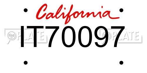 IT70097 California License Plate