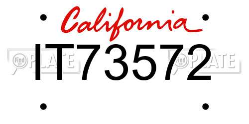 IT73572 California License Plate
