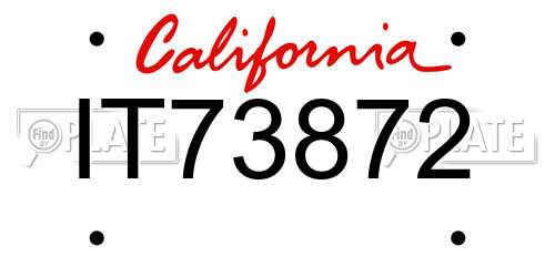 IT73872 California License Plate