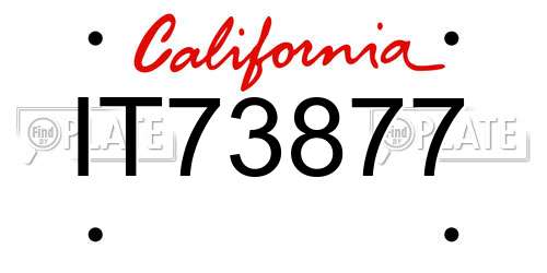 IT73877 California License Plate