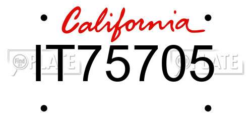 IT75705 California License Plate