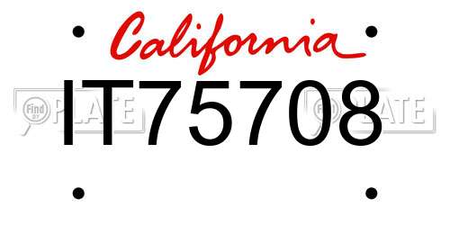 IT75708 California License Plate