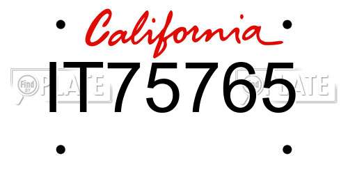 IT75765 California License Plate