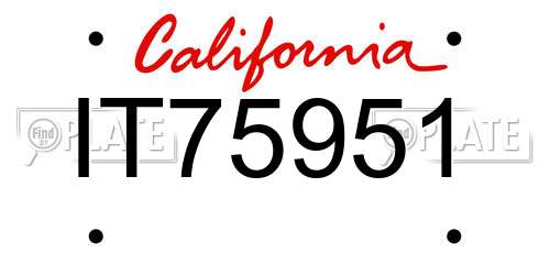 IT75951 California License Plate