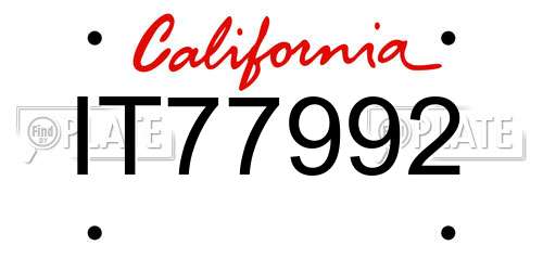 IT77992 California License Plate