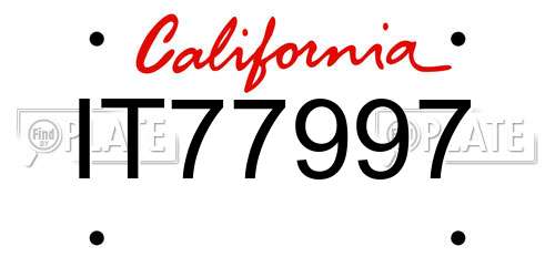 IT77997 California License Plate