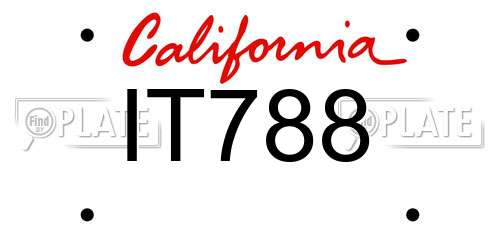 IT788 California License Plate
