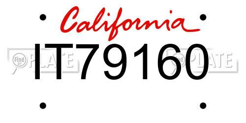 IT79160 California License Plate