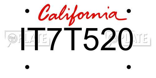 IT7T520 California License Plate