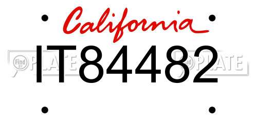 IT84482 California License Plate