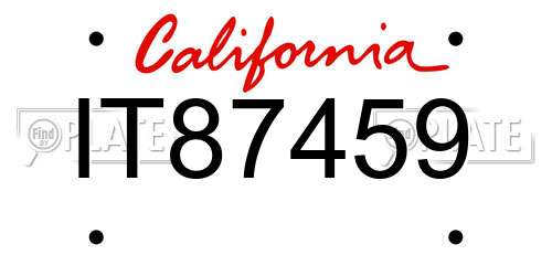 IT87459 California License Plate