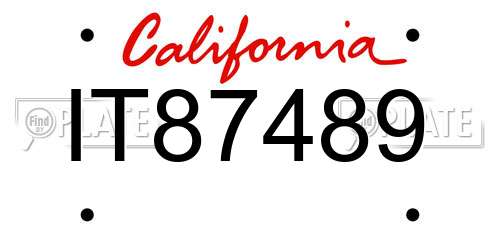 IT87489 California License Plate