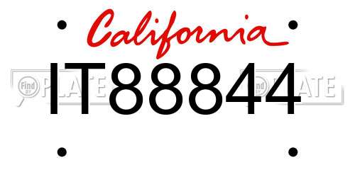 IT88844 California License Plate