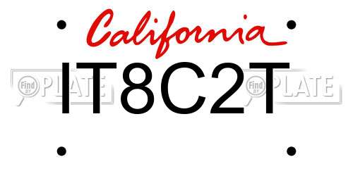 IT8C2T California License Plate
