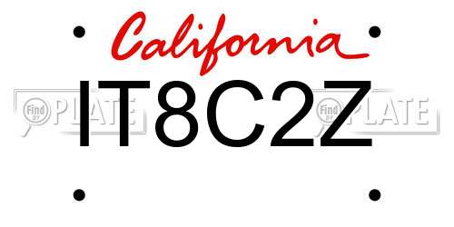 IT8C2Z California License Plate