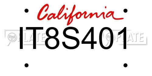 IT8S401 California License Plate