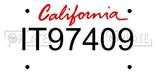 IT97409 California License Plate