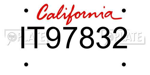 IT97832 California License Plate