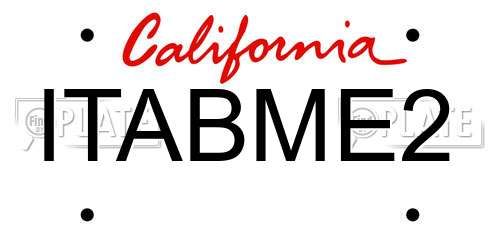 ITABME2 California License Plate