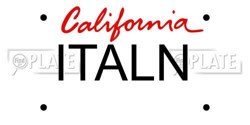 ITALN California License Plate