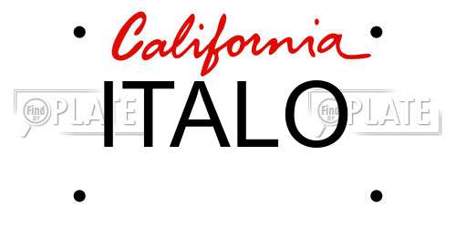 ITALO California License Plate