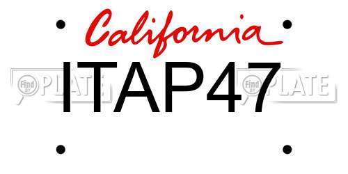 ITAP47 California License Plate