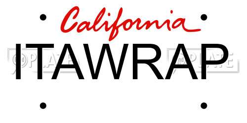 ITAWRAP California License Plate