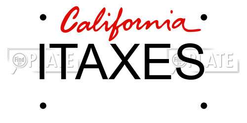 ITAXES California License Plate
