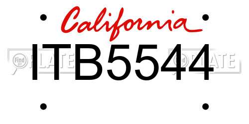 ITB5544 California License Plate