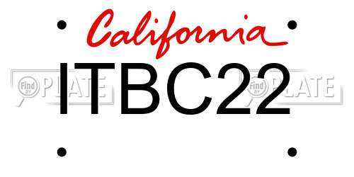 ITBC22 California License Plate