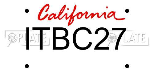 ITBC27 California License Plate