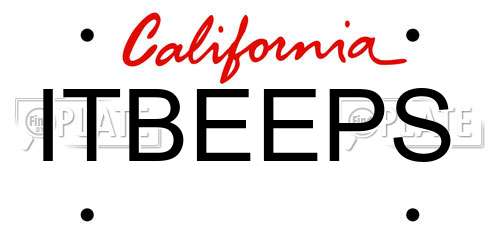 ITBEEPS California License Plate