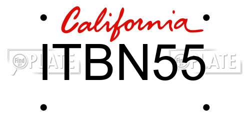 ITBN55 California License Plate