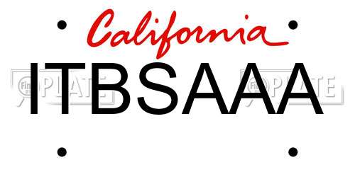 ITBSAAA California License Plate
