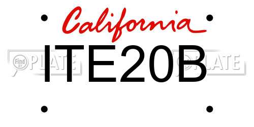 ITE20B California License Plate