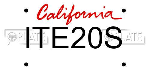 ITE20S California License Plate