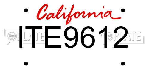 ITE9612 California License Plate