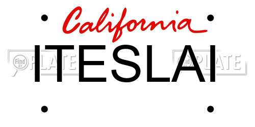 ITESLAI California License Plate