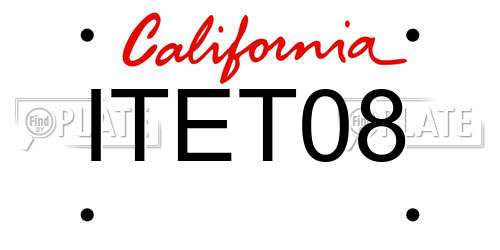 ITET08 California License Plate