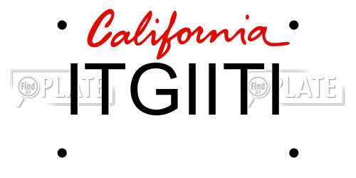 ITGIITI California License Plate