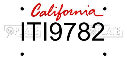 ITI9782 California License Plate