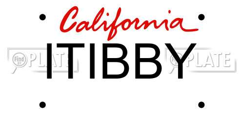 ITIBBY California License Plate