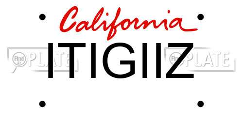 ITIGIIZ California License Plate