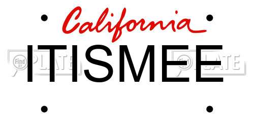 ITISMEE California License Plate