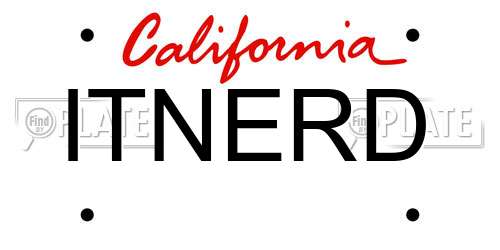 ITNERD California License Plate