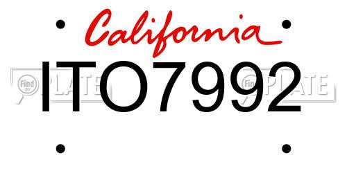 ITO7992 California License Plate