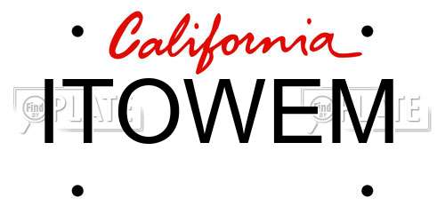 ITOWEM California License Plate