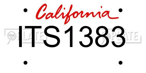 ITS1383 California License Plate