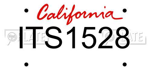 ITS1528 California License Plate