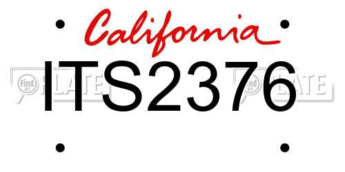 ITS2376 California License Plate